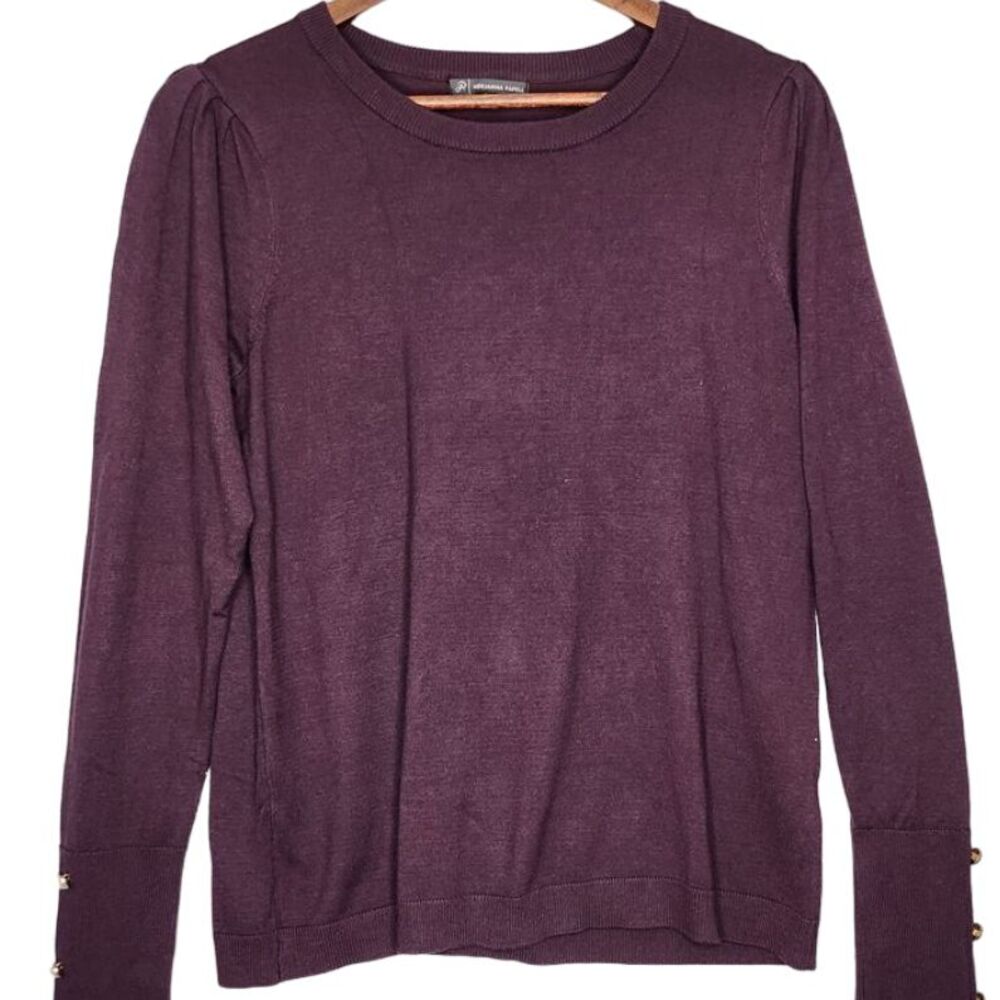 Adrianna Papell Long Sleeve Pullover Sweater Size Med Purple Viscose